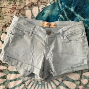 Light blue Hollister low rise shorts! Barley worn in great condition!